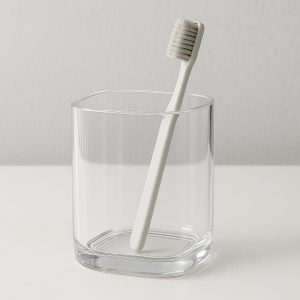 Acrylic Clear Toothbrush Tumbler Holder for Minimalist Bathroom Decor