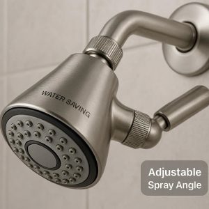 Water Saving Low Flow Shower Head with Adjustable Spray Angle